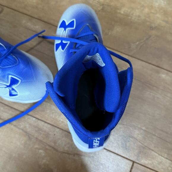 Under Armour Highlight RM Football Cleats Blue White Size 10 Mens Mid High Top - Picture 7 of 7